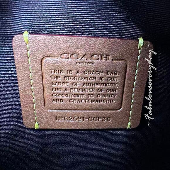 Coach Mini Rowan Crossbody Bag In Signature Canvas With Fringe CCF30 Walnut - Picture 7 of 7